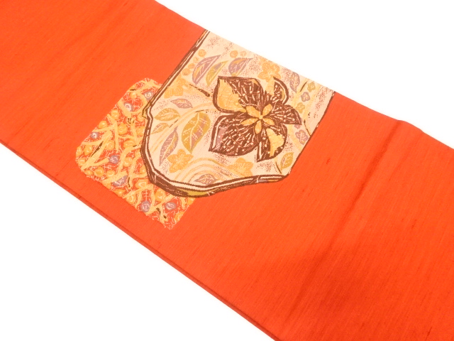 JAPANESE KIMONO / HIRAKI NAGOYA OBI / SILK / WOVEN FLOWERS